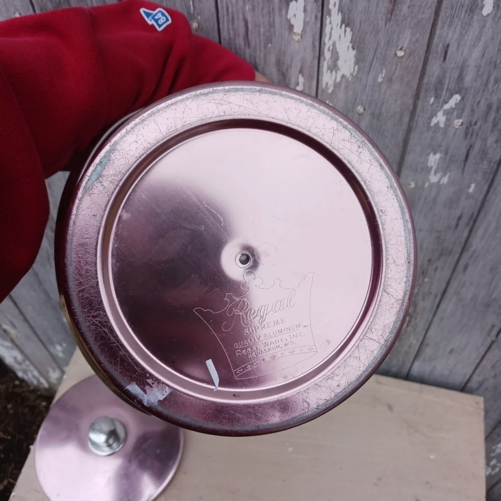 Vintage 1950's Regal Supreme Pink Aluminum Ice Bucket Mid Century Modern